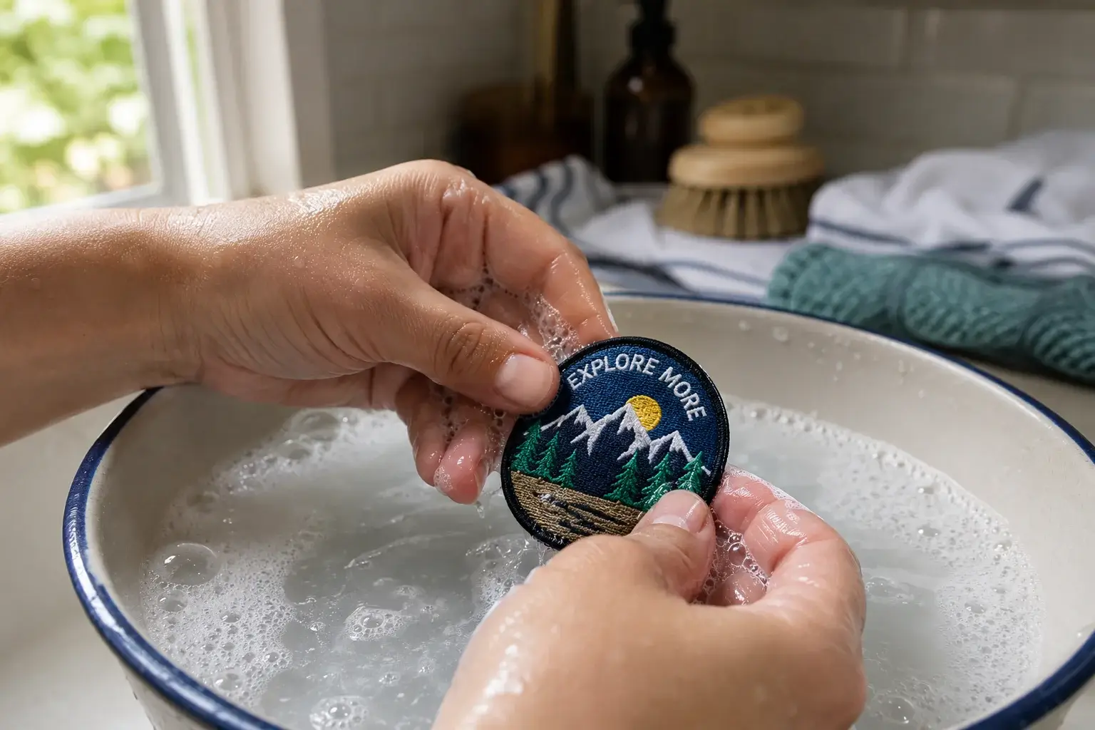 How to hand wash embroidered patches with cold water